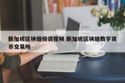 新加坡区块链投资视频 新加坡区块链数字货币交易所